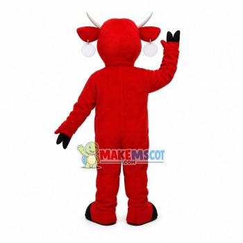 Red Bull With Sign Earrings Mascot Costume Red Bull With Sign Earrings Mascot Costume