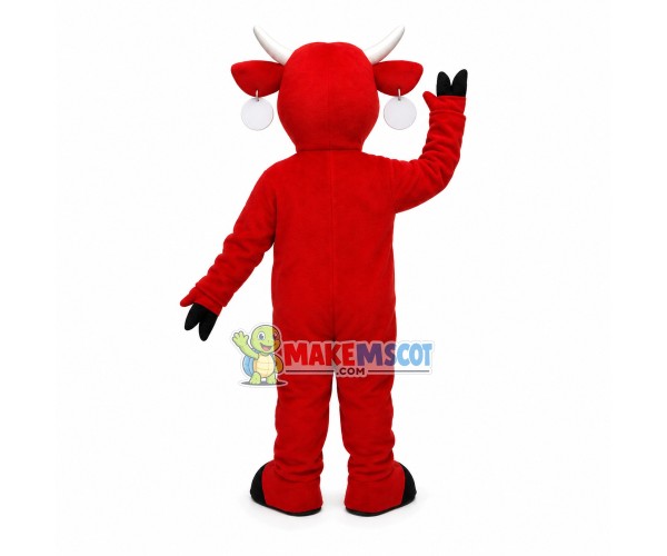 Red Bull With Sign Earrings Mascot Costume Red Bull With Sign Earrings Mascot Costume