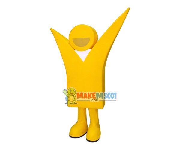 Yellow Logo of TV Channel Mascot Costume Yellow Logo of TV Channel Mascot Costume