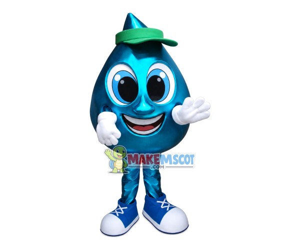 Cartoon Bright Lake Blue Water Drop Mascot Costume Cartoon Bright Lake Blue Water Drop Mascot Costume