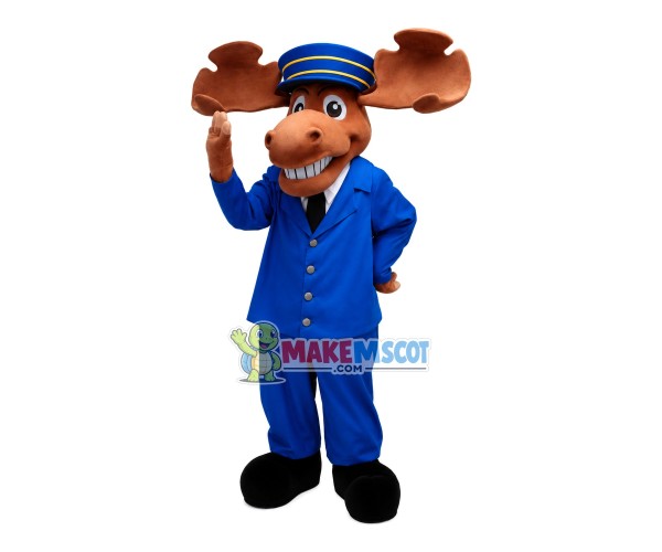 Power Police Chief Moose Mascot Costume Power Police Chief Moose Mascot Costume