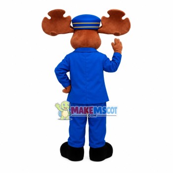 Power Police Chief Moose Mascot Costume Power Police Chief Moose Mascot Costume