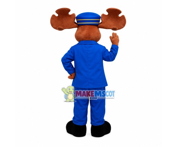 Power Police Chief Moose Mascot Costume Power Police Chief Moose Mascot Costume