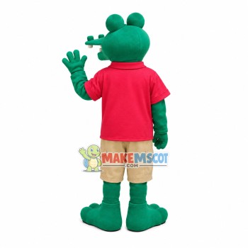 Principal Alligator Wearing Polo Shirt Mascot Costume Principal Alligator Wearing Polo Shirt Mascot Costume