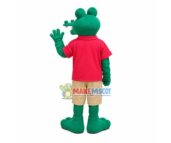 Principal Alligator Wearing Polo Shirt Mascot Costume Principal Alligator Wearing Polo Shirt Mascot Costume