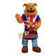 Muscular Brown Bulldog With Bronze Medal Mascot Costume Muscular Brown Bulldog With Bronze Medal Mascot Costume