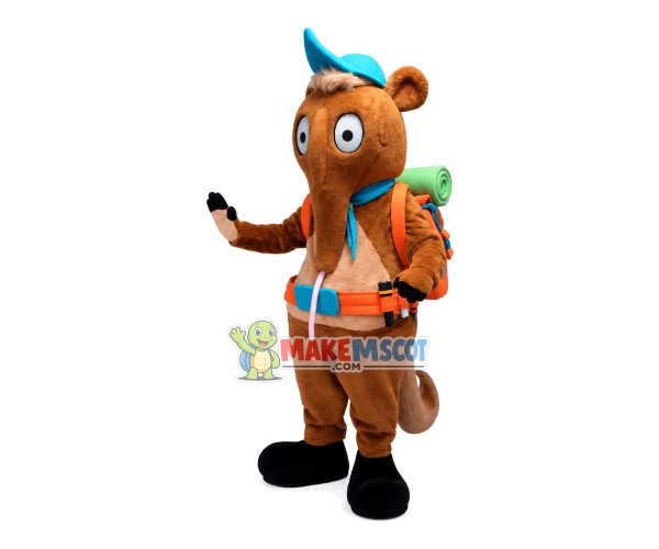 Mountaineer Elephant Carrying Large Suitcase Mascot Costume Mountaineer Elephant Carrying Large Suitcase Mascot Costume