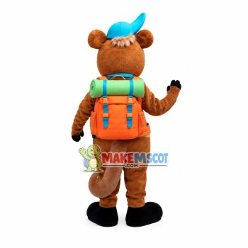 Mountaineer Elephant Carrying Large Suitcase Mascot Costume Mountaineer Elephant Carrying Large Suitcase Mascot Costume