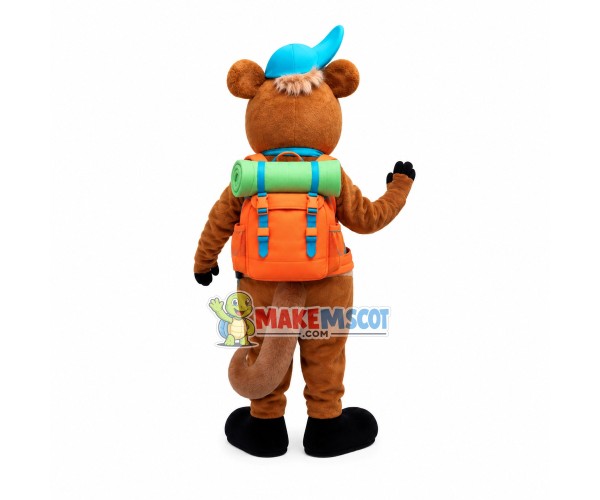 Mountaineer Elephant Carrying Large Suitcase Mascot Costume Mountaineer Elephant Carrying Large Suitcase Mascot Costume