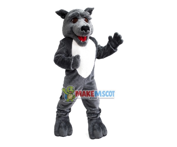 Grey Wolf Hungry for Prey Mascot Costume Grey Wolf Hungry for Prey Mascot Costume