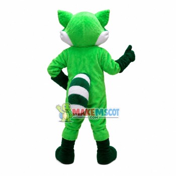 Rare Green Plush Raccoon Mascot Costume Rare Green Plush Raccoon Mascot Costume