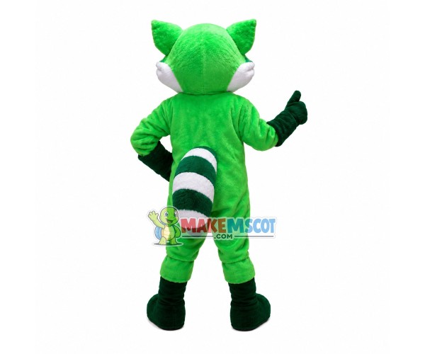 Rare Green Plush Raccoon Mascot Costume Rare Green Plush Raccoon Mascot Costume