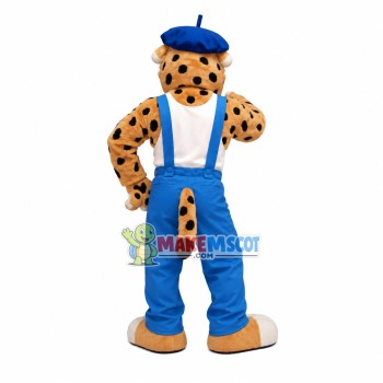 Gossiping Tiger In Old Man Vest Mascot Costume Gossiping Tiger In Old Man Vest Mascot Costume