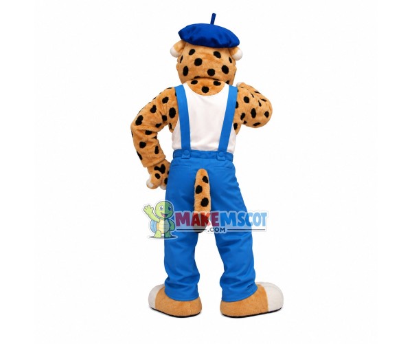 Gossiping Tiger In Old Man Vest Mascot Costume Gossiping Tiger In Old Man Vest Mascot Costume