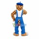 Gossiping Tiger In Old Man Vest Mascot Costume Gossiping Tiger In Old Man Vest Mascot Costume
