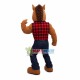 Muscular Horse In Red Plaid Vest Mascot Costume Muscular Horse In Red Plaid Vest Mascot Costume
