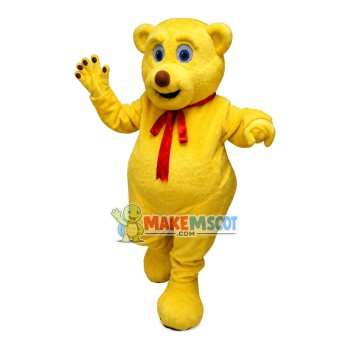Gift Plush Bear With Red Ribbon Mascot Costume