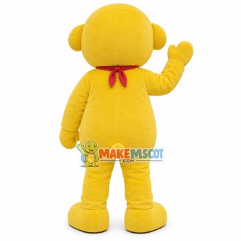 Gift Plush Bear With Red Ribbon Mascot Costume Gift Plush Bear With Red Ribbon Mascot Costume