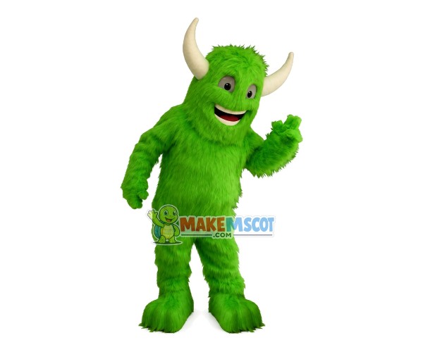 Customized Green Long Wool Monster Mascot Costume