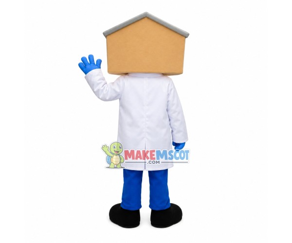Surgeon With House Head Mascot Cartoon Costume Surgeon With House Head Mascot Cartoon Costume