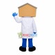 Surgeon With House Head Mascot Cartoon Costume Surgeon With House Head Mascot Cartoon Costume