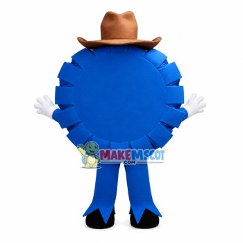 Cartoon Blue Pie In The Hat Mascot Costume Cartoon Blue Pie In The Hat Mascot Costume
