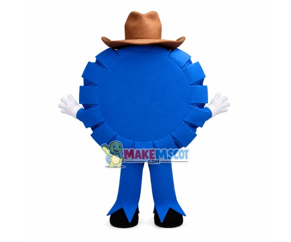 Cartoon Blue Pie In The Hat Mascot Costume Cartoon Blue Pie In The Hat Mascot Costume