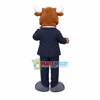 Rich Bull Boss Wearing Gold Watch Mascot Costume Rich Bull Boss Wearing Gold Watch Mascot Costume