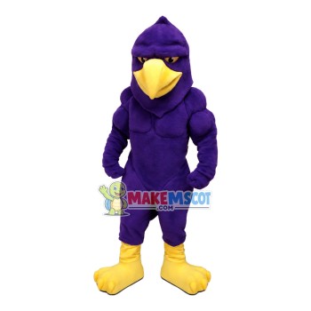 Muscular Dark Purple Goshawk Mascot Costume Muscular Dark Purple Goshawk Mascot Costume