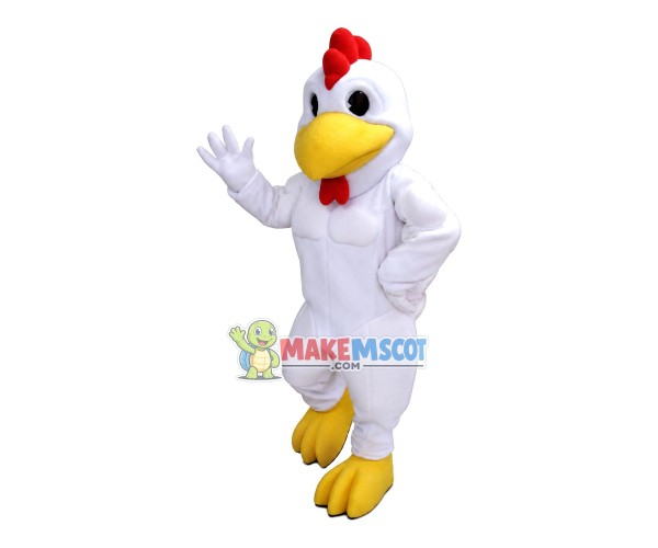 Full Body White Muscle Chicken Mascot Costume Full Body White Muscle Chicken Mascot Costume