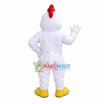 Full Body White Muscle Chicken Mascot Costume
