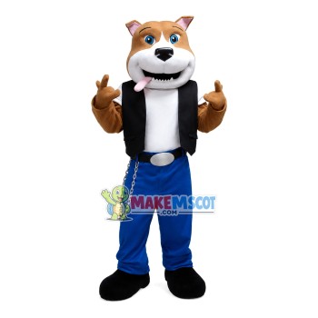 Cool Rock Dog In Chain Pants Mascot Costume