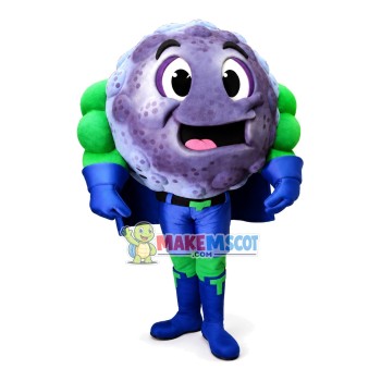 Funny Cartoon Purple Cell Guard Mascot Costume Funny Cartoon Purple Cell Guard Mascot Costume