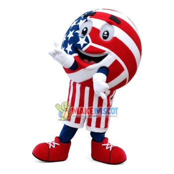 Pillow Doll With American Flag Print Mascot Costume Pillow Doll With American Flag Print Mascot Costume