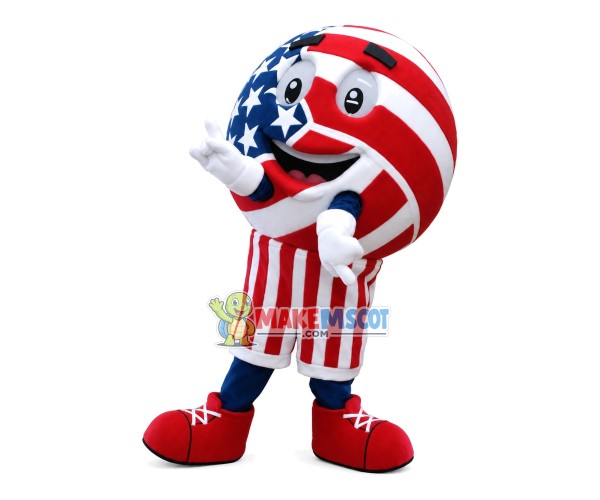 Pillow Doll With American Flag Print Mascot Costume Pillow Doll With American Flag Print Mascot Costume