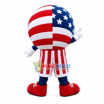 Pillow Doll With American Flag Print Mascot Costume Pillow Doll With American Flag Print Mascot Costume