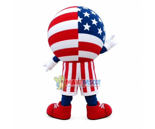 Pillow Doll With American Flag Print Mascot Costume Pillow Doll With American Flag Print Mascot Costume
