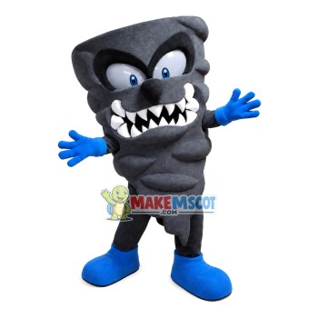 Conical Grey Doll With Fierce Look Mascot Costume Conical Grey Doll With Fierce Look Mascot Costume
