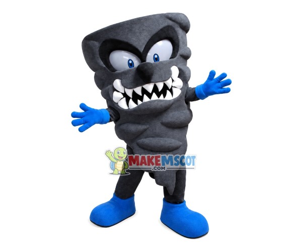 Conical Grey Doll With Fierce Look Mascot Costume Conical Grey Doll With Fierce Look Mascot Costume