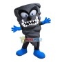 Conical Grey Doll With Fierce Look Mascot Costume
