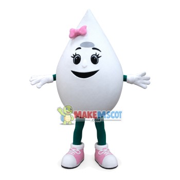 Cartoon White Water Drop of Sweetener Mascot Costume
