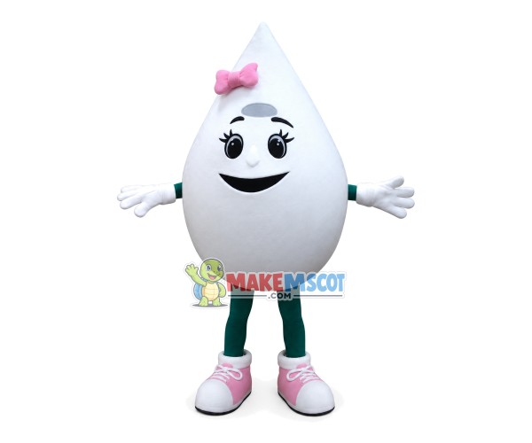 Cartoon White Water Drop of Sweetener Mascot Costume Cartoon White Water Drop of Sweetener Mascot Costume