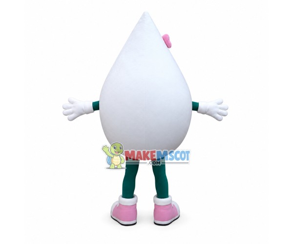 Cartoon White Water Drop of Sweetener Mascot Costume Cartoon White Water Drop of Sweetener Mascot Costume