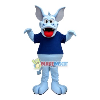 Playful Light Blue Sports Dragon Mascot Costume