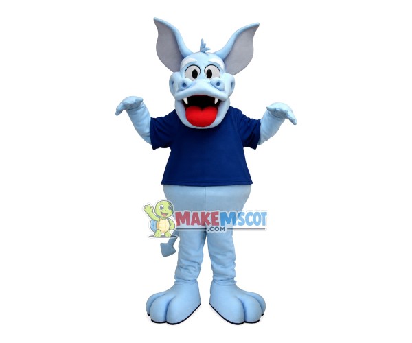 Playful Light Blue Sports Dragon Mascot Costume