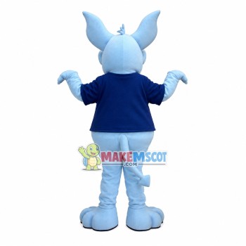 Playful Light Blue Sports Dragon Mascot Costume