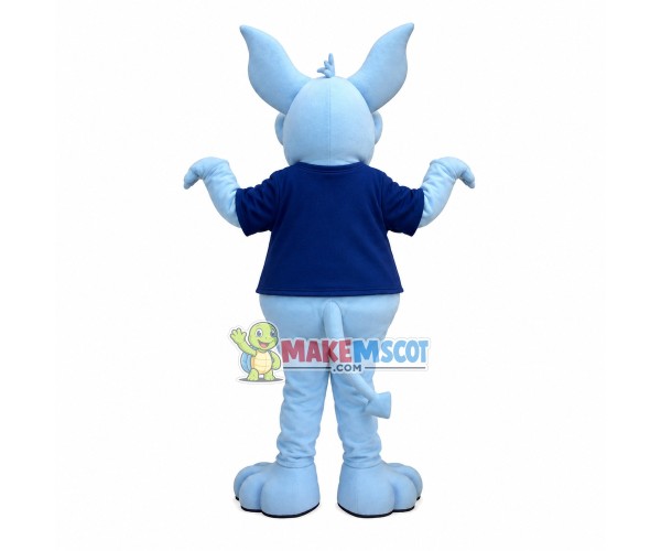 Playful Light Blue Sports Dragon Mascot Costume