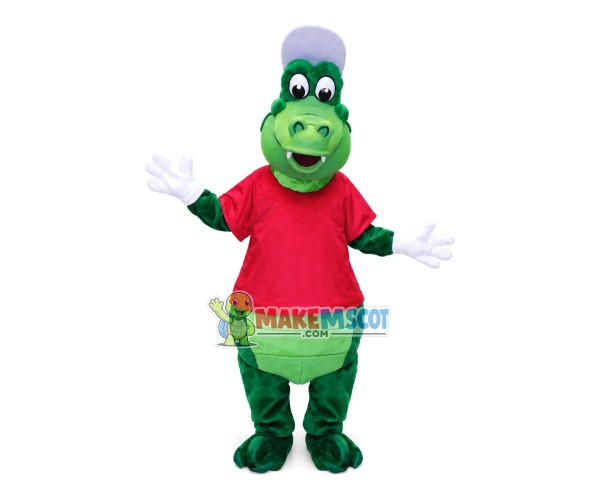 Little Crocodile Wearing Baseball Cap Mascot Costume Little Crocodile Wearing Baseball Cap Mascot Costume