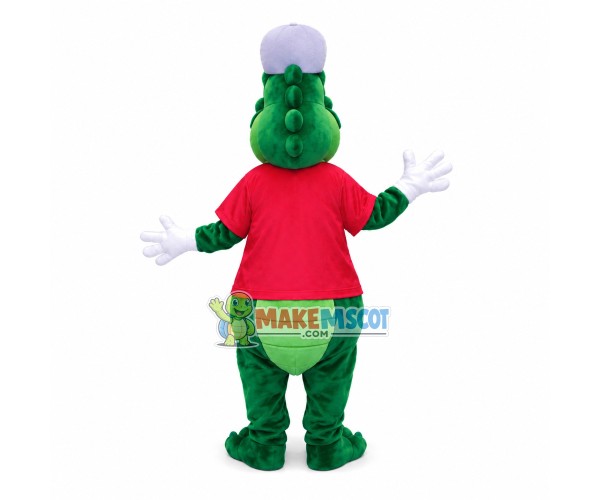Little Crocodile Wearing Baseball Cap Mascot Costume
