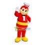 Thoughtful Restaurant Receptionist Red Bee Mascot Costume